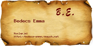 Bedecs Emma névjegykártya